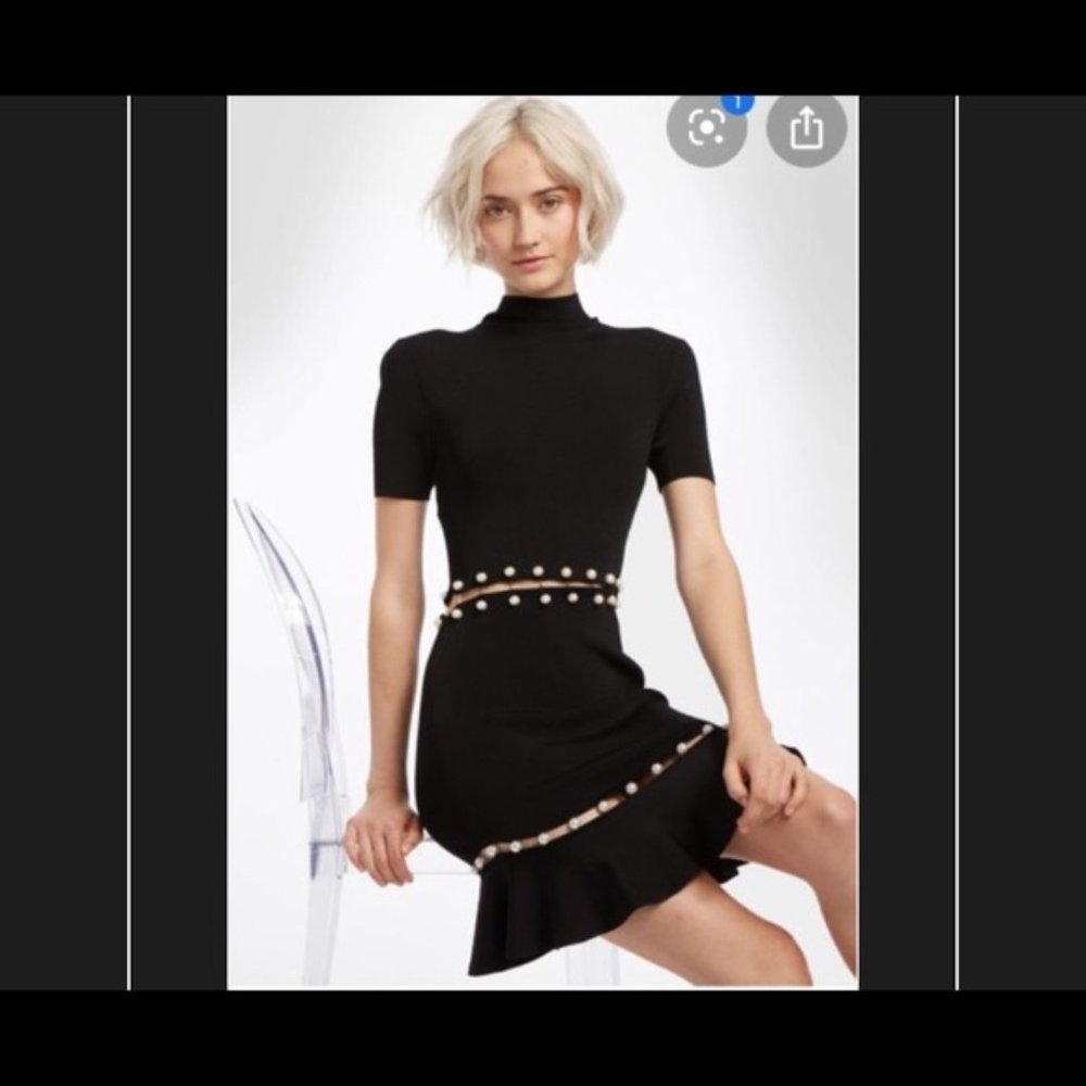 ALICE AND OLIVIA Evelyn Fit and Flare Pearl Dress